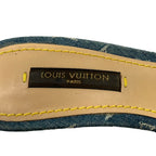 Louis Vuitton Mules 35 Blue Beige Multi Ribbon — view 5