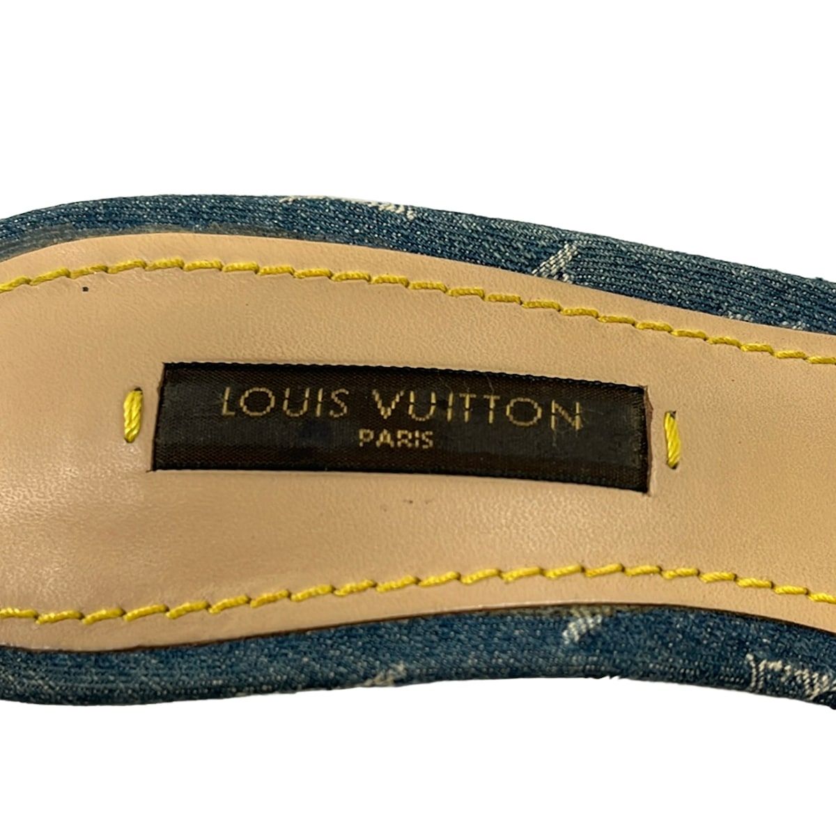 Louis Vuitton Mules 35 Blue Beige Multi Ribbon — view 5