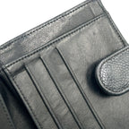 Chanel Caviar Leather CC Logo Hook Fold Wallet Mini Black — view 6