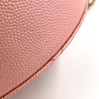 Chanel Caviar Leather Quilted Round Chain Pink Shoulder Bag Gold — view 7
