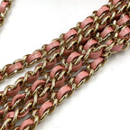 Chanel Caviar Leather Quilted Round Chain Pink Shoulder Bag Gold — view 5