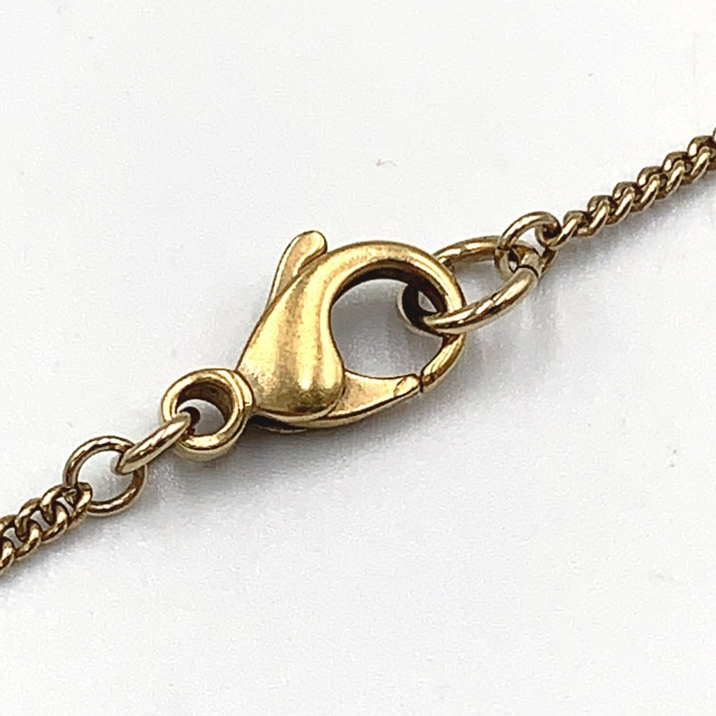 Chanel CC Logo Rhinestone Color Stone Clear Gold Necklace — view 7