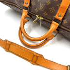 Louis Vuitton Keepall Bandouliere 60 Monogram Leather Brown Boston Bag Gold — view 5