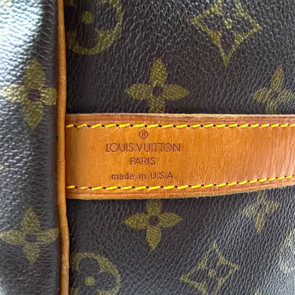 Louis Vuitton Keepall Bandouliere 60 Monogram Leather Brown Boston Bag Gold — view 4