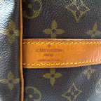 Louis Vuitton Keepall Bandouliere 60 Monogram Leather Brown Boston Bag Gold — view 4