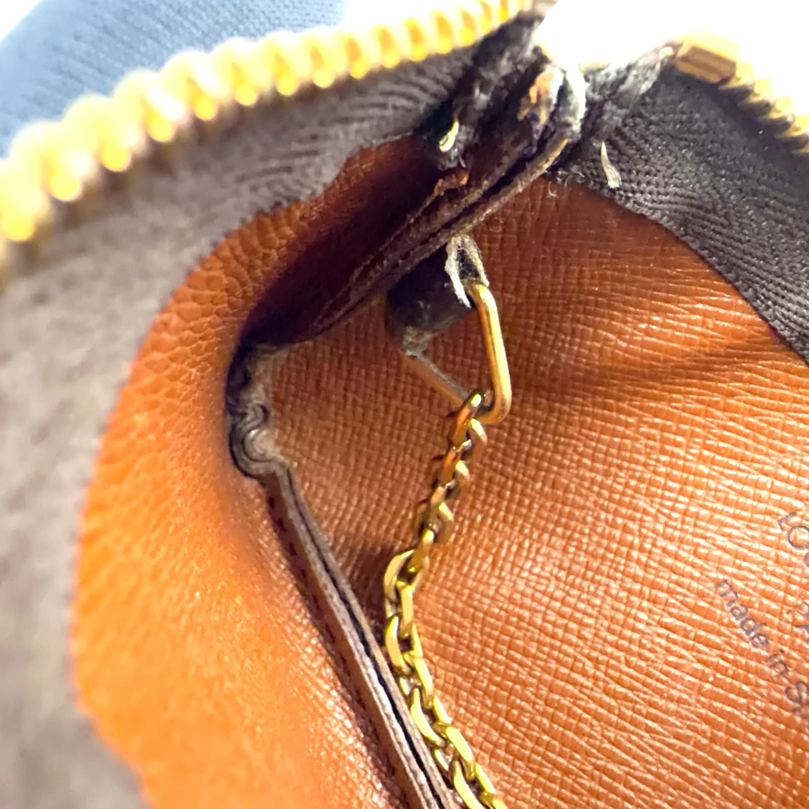 Louis Vuitton Pochette Cles Monogram Leather Brown Coin Case Gold — view 5