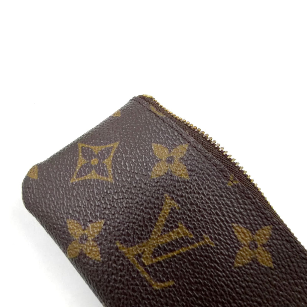 Louis Vuitton Pochette Cles Monogram Leather Brown Coin Case Gold — view 8