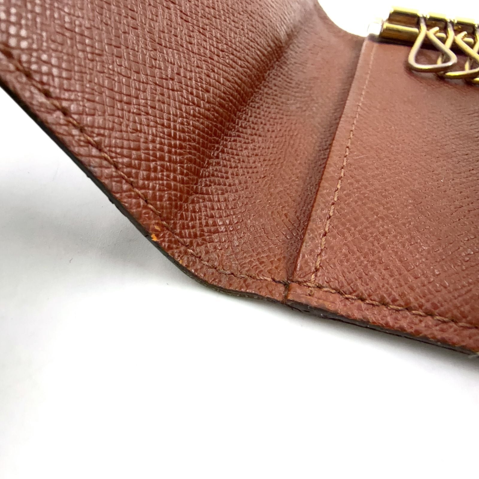 Louis Vuitton Multicles 6 Monogram Leather Brown Key Case Gold Key Holder — view 7