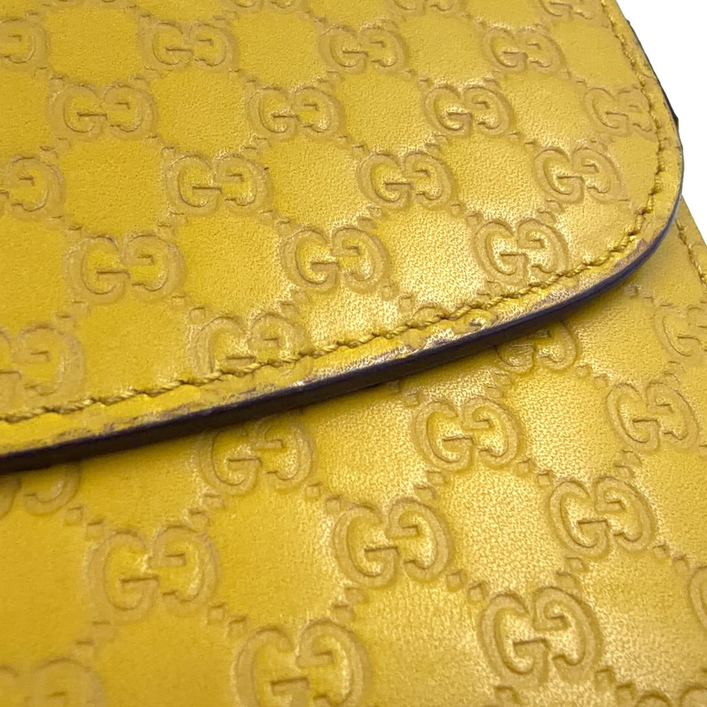 Gucci Micro Guccissima Leather Yellow Trifold Wallet Gold — view 8