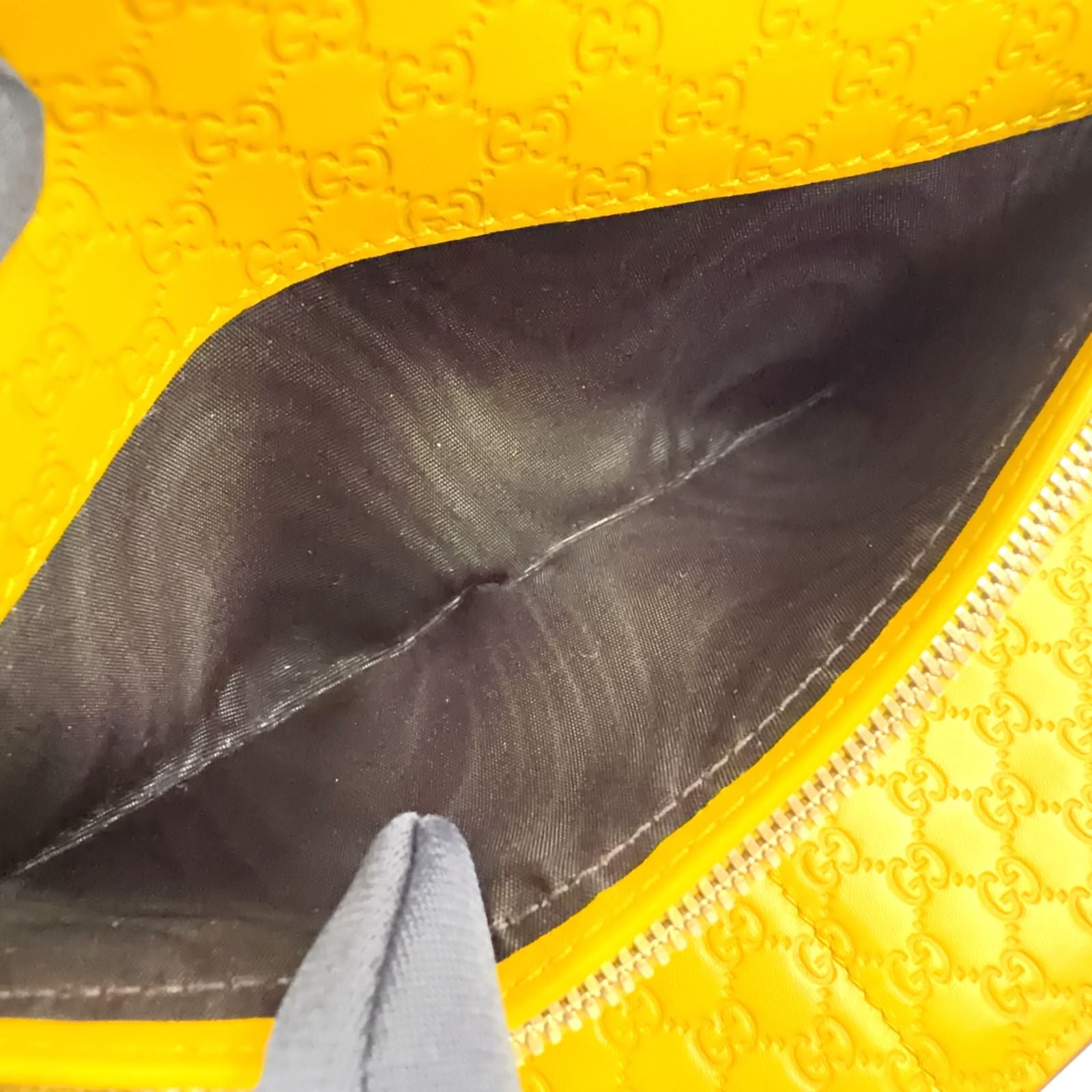 Gucci Micro Guccissima Leather Yellow Trifold Wallet Gold — view 6