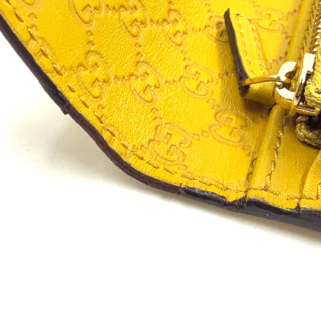 Gucci Micro Guccissima Leather Yellow Trifold Wallet Gold — view 9