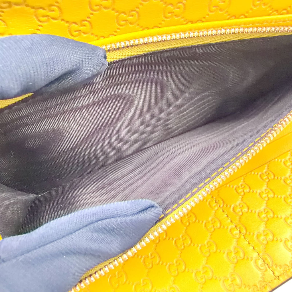 Gucci Micro Guccissima Leather Yellow Trifold Wallet Gold — view 5