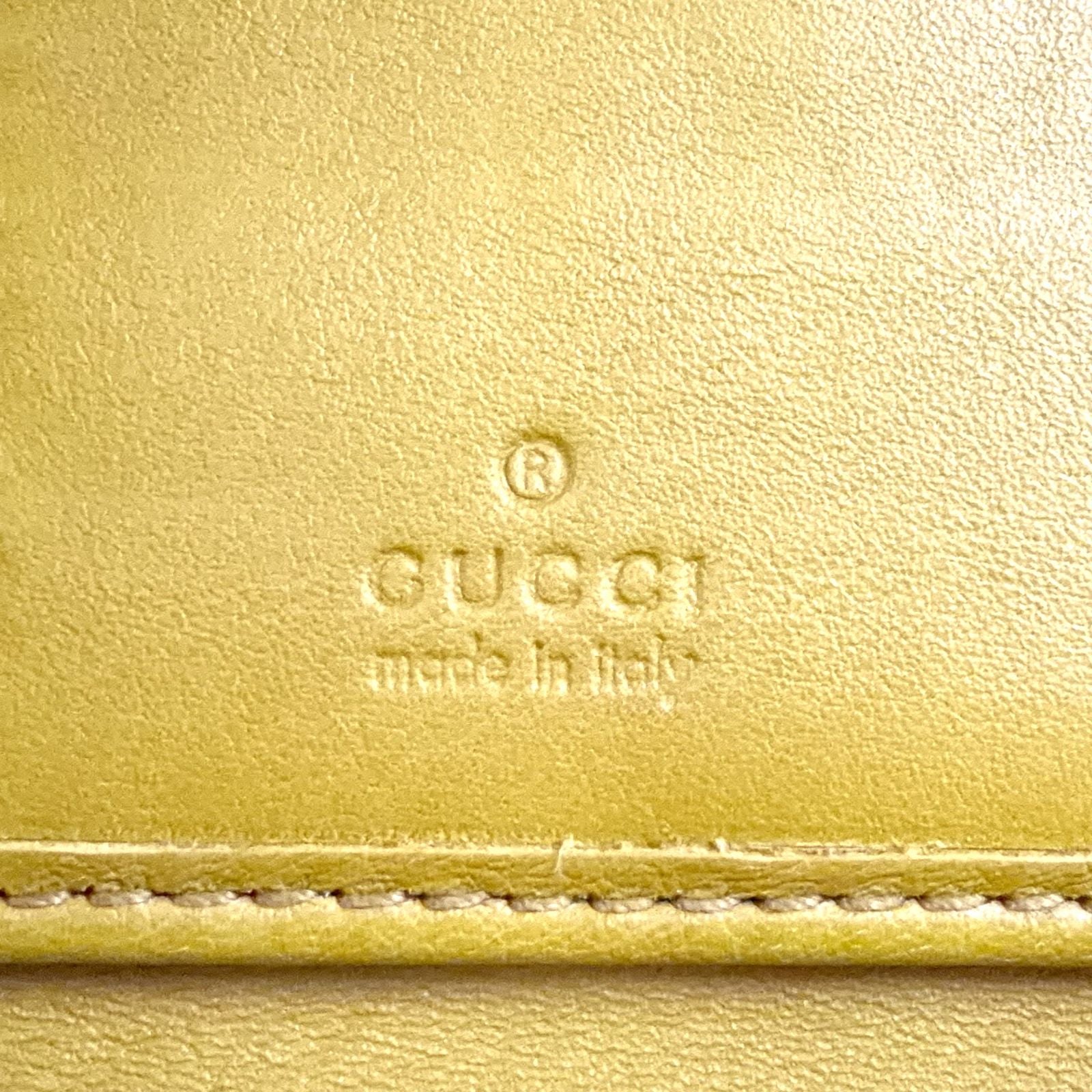 Gucci Micro Guccissima Leather Yellow Trifold Wallet Gold — view 4
