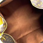 Louis Vuitton Keepall 55 Monogram Leather Brown Boston Bag Gold — view 3