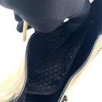 Gucci Jackie Leather Canvas Black Beige Shoulder Bag Gold — view 5