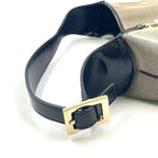 Gucci Jackie Leather Canvas Black Beige Shoulder Bag Gold — view 6