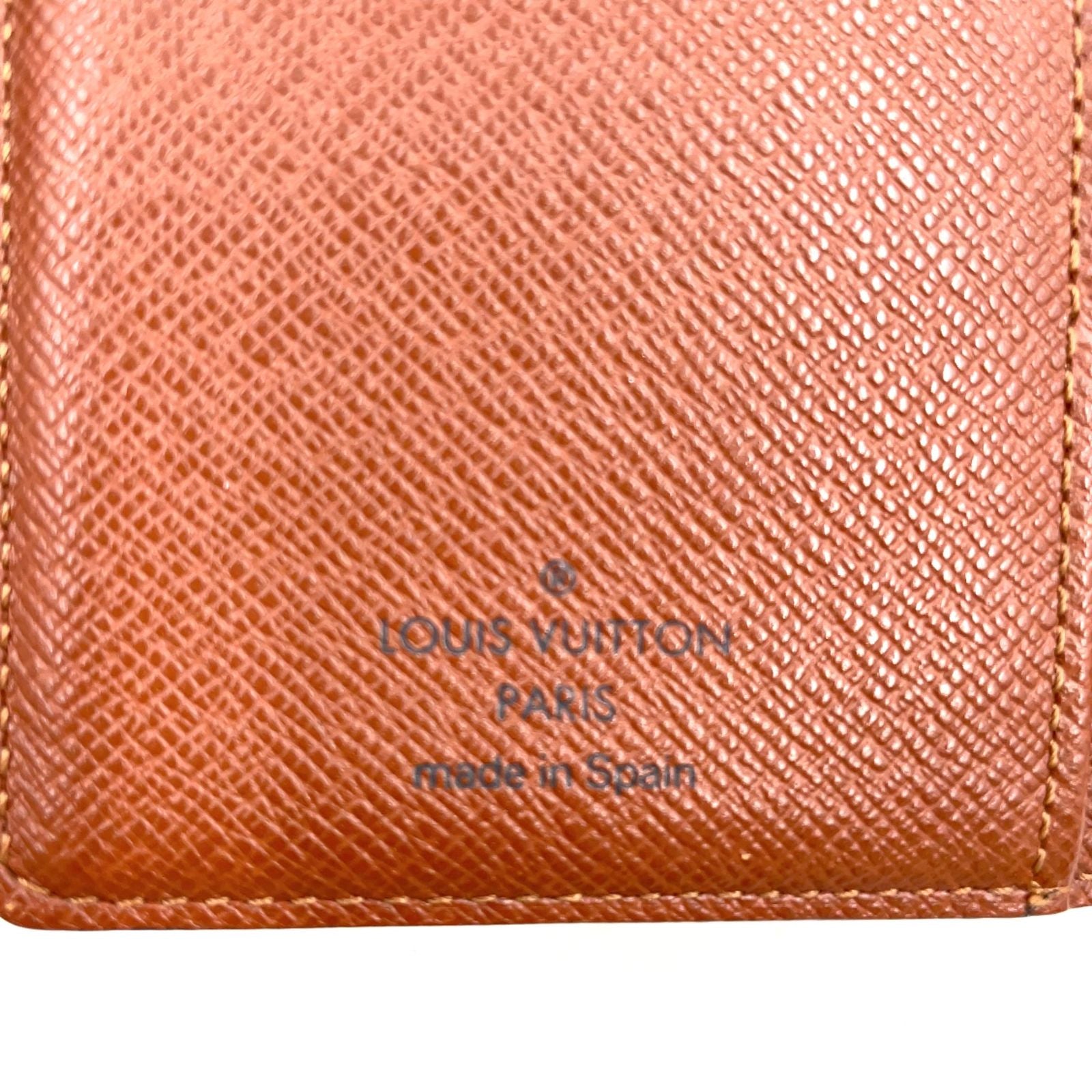 Louis Vuitton Porte-Monnaie Monogram Leather Brown Bifold Wallet Gold — view 4