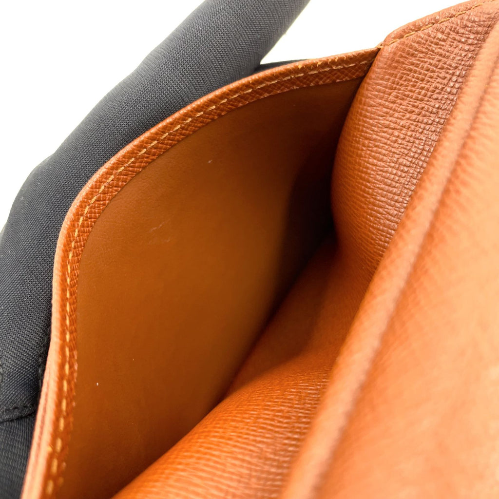 Louis Vuitton Porte-Monnaie Monogram Leather Brown Bifold Wallet Gold — view 7