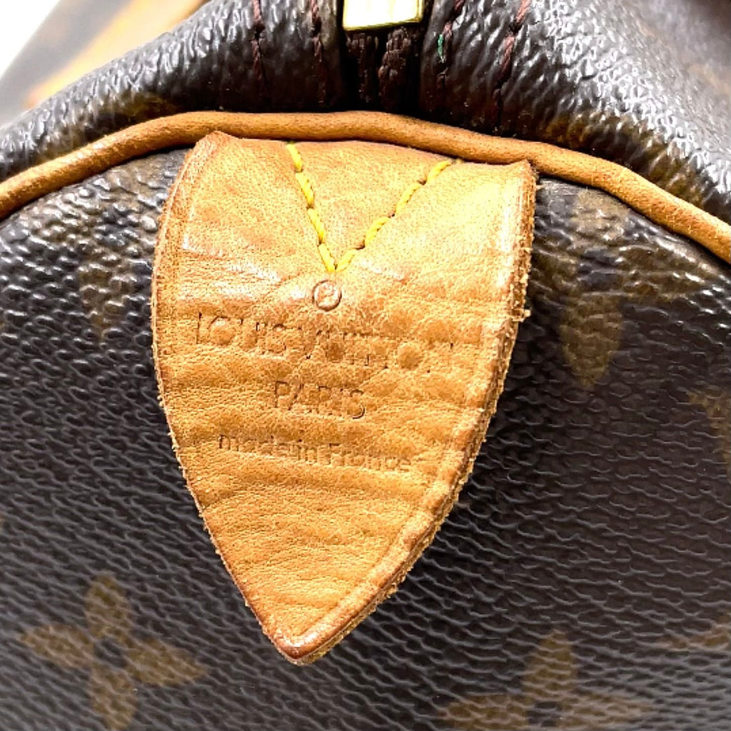 Louis Vuitton Speedy 30 Monogram Leather Brown Handbag Gold — view 4
