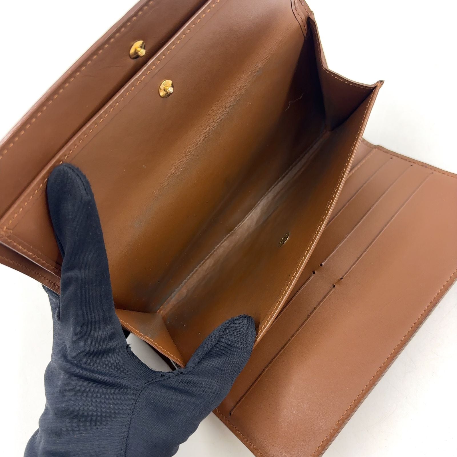 Louis Vuitton Porto Tresor International Monogram Vernis Leather Enamel Brown — view 7