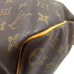 Louis Vuitton Keepall 45 Monogram Leather Brown Boston Bag Gold — view 9
