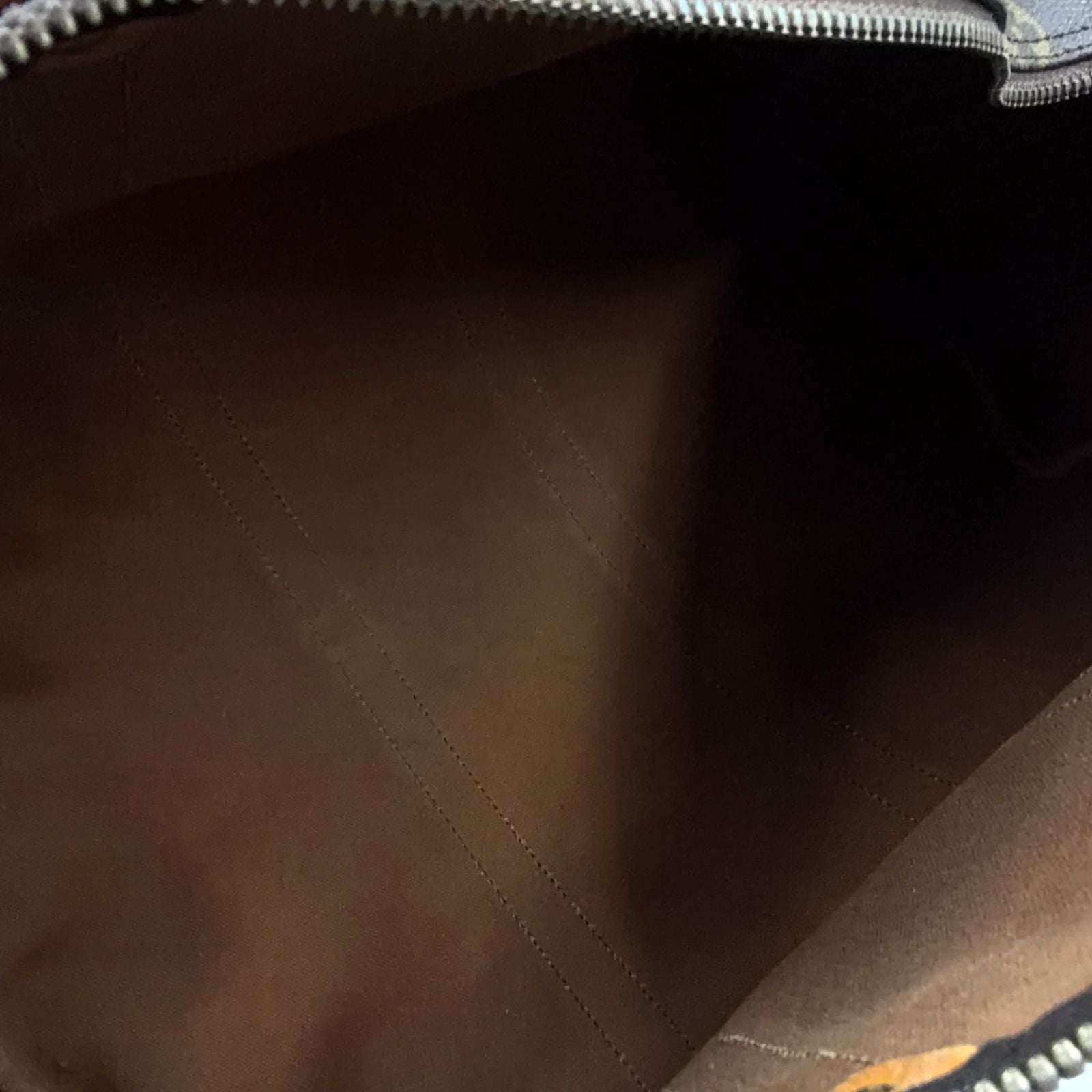 Louis Vuitton Keepall 45 Monogram Leather Brown Boston Bag Gold — view 3