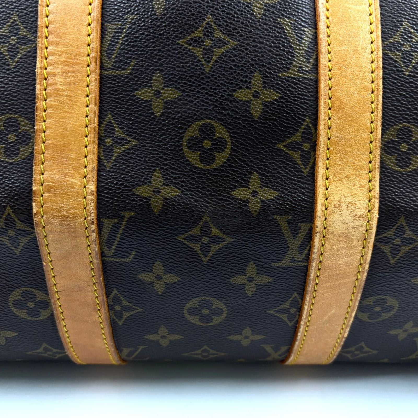 Louis Vuitton Keepall 45 Monogram Leather Brown Boston Bag Gold — view 7
