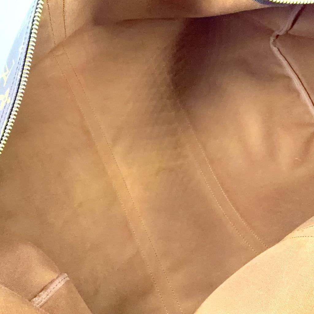 Louis Vuitton Keepall 60 Monogram Leather Brown Boston Bag Gold — view 3