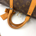 Louis Vuitton Keepall 55 Monogram Leather Brown Boston Bag Gold — view 6