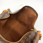 Louis Vuitton Keepall 55 Monogram Leather Brown Boston Bag Gold — view 8