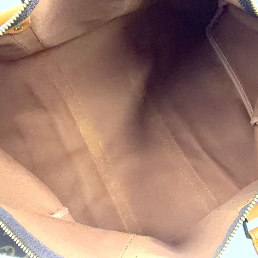 Louis Vuitton Keepall Bandouliere 50 Monogram Leather Brown Boston Bag Gold — view 3