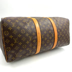 Louis Vuitton Keepall Bandouliere 50 Monogram Leather Brown Boston Bag Gold — view 6