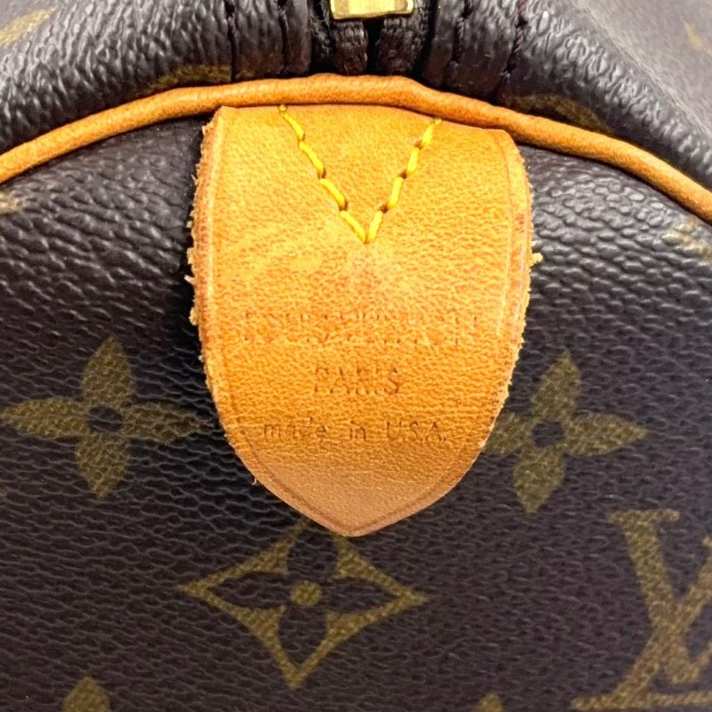 Louis Vuitton Keepall 45 Monogram Leather Brown Boston Bag Gold — view 4