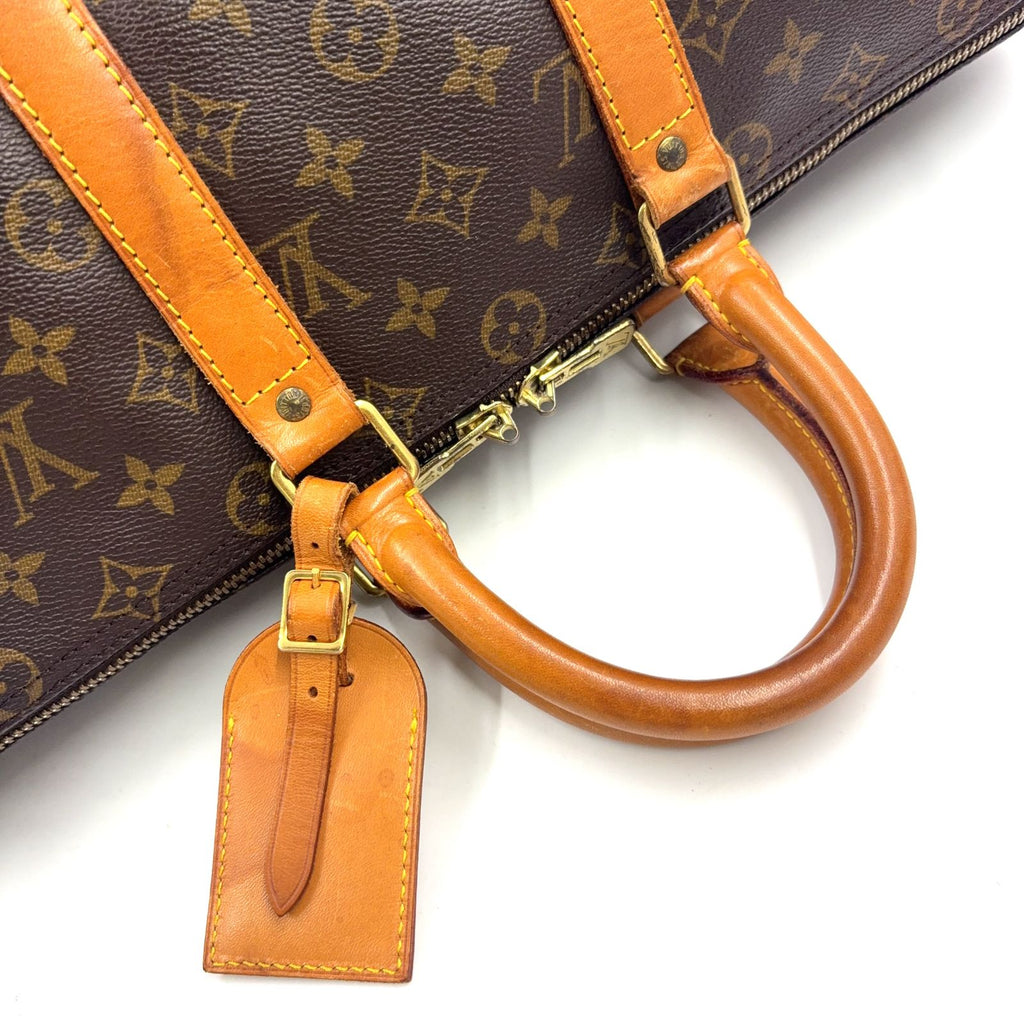 Louis Vuitton Keepall 45 Monogram Leather Brown Boston Bag Gold — view 5