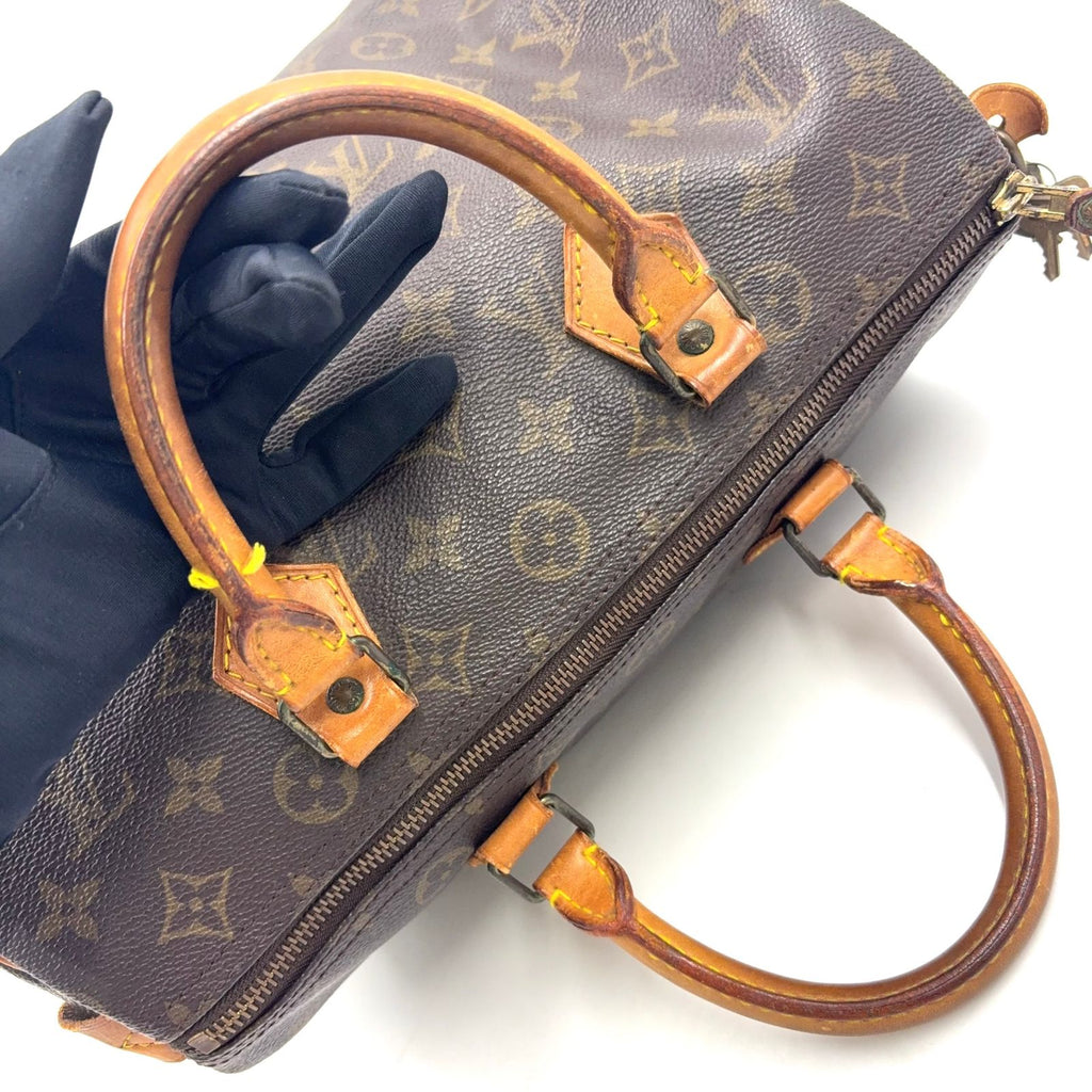 Louis Vuitton Speedy 30 Monogram Leather Brown Handbag Gold — view 7