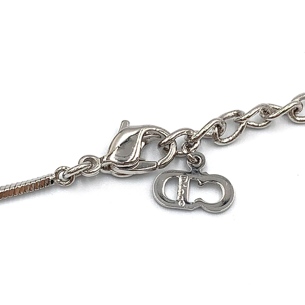 Dior Trotter Metal Enamel Silver Pink Necklace — view 7