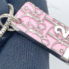 Dior Trotter Metal Enamel Silver Pink Necklace — view 9