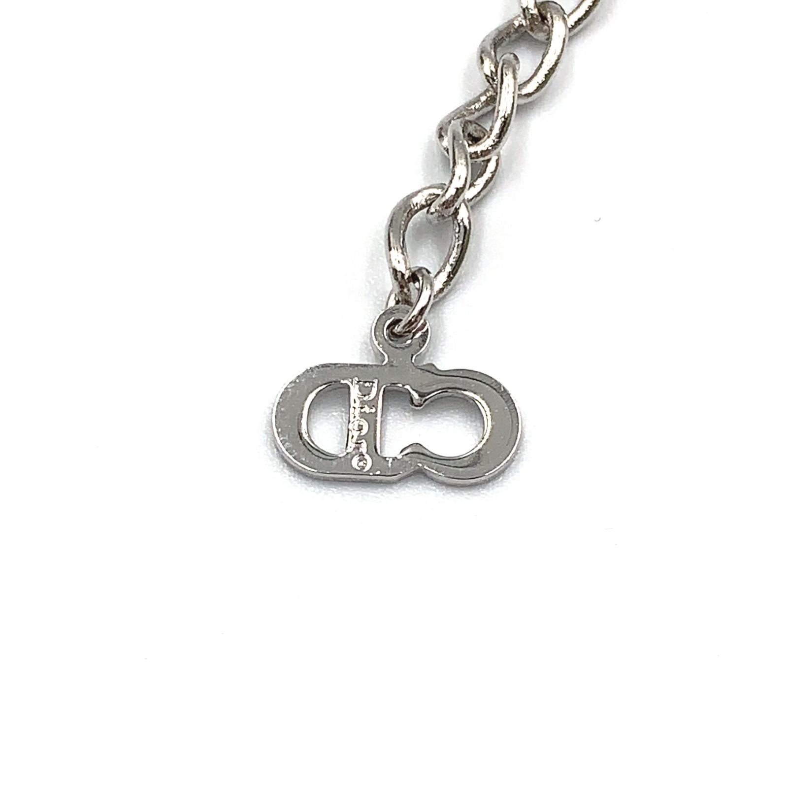 Dior Trotter Metal Enamel Silver Pink Necklace — view 5