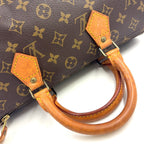 Louis Vuitton Speedy 30 Monogram Leather Brown Handbag Gold — view 6
