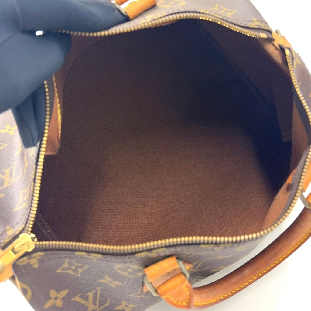 Louis Vuitton Speedy 30 Monogram Leather Brown Handbag Gold — view 3