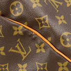 Louis Vuitton Keepall 50 Monogram Leather Brown Boston Bag Gold — view 9