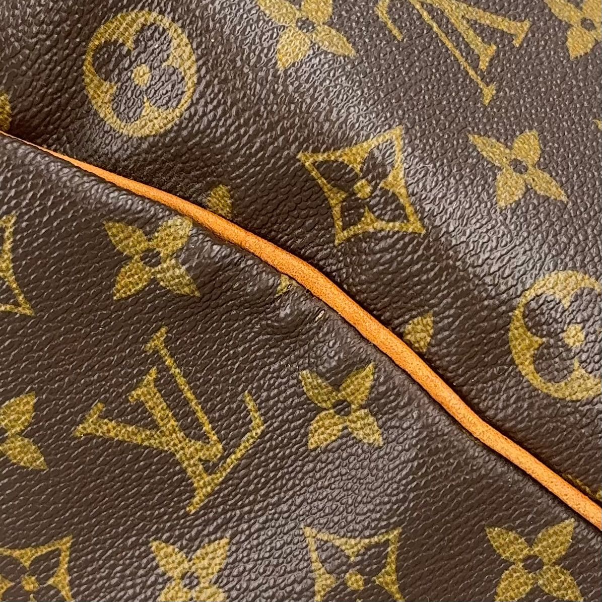 Louis Vuitton Keepall 50 Monogram Leather Brown Boston Bag Gold — view 9