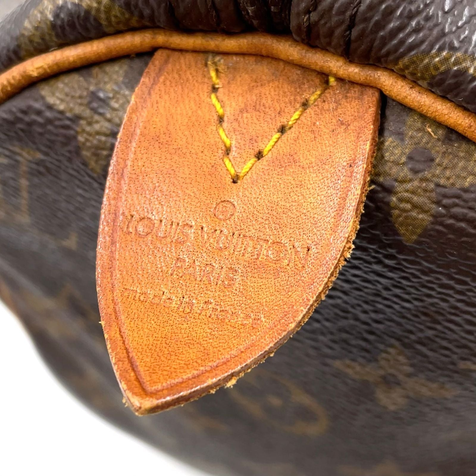 Louis Vuitton Speedy 30 Monogram Leather Brown Handbag Gold — view 4