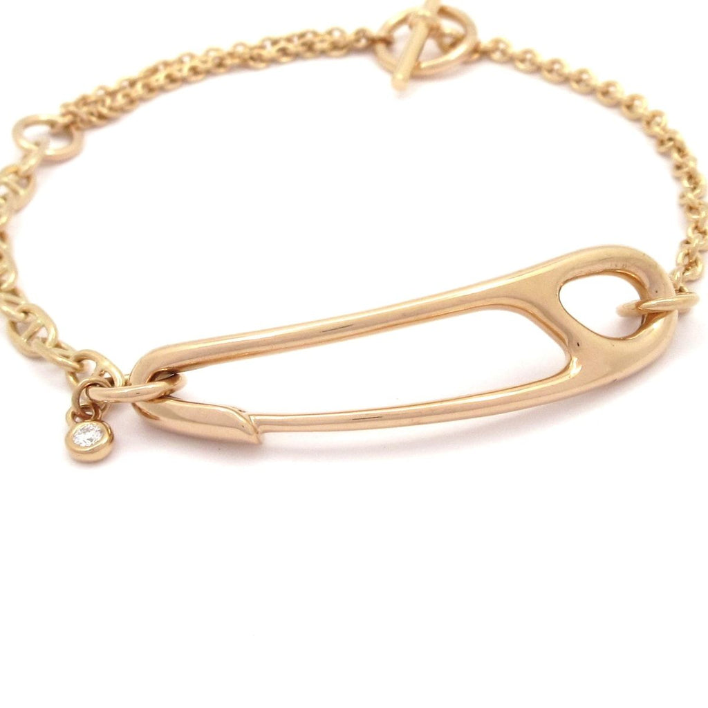 Hermes Bracelet Chaine D'ancre Punk 18k Pink Gold Diamond 0.03 — view 2