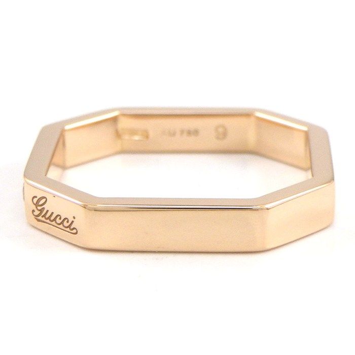 Gucci Ring Octagonal Square Logo Diamond 18k Pink Gold — view 2