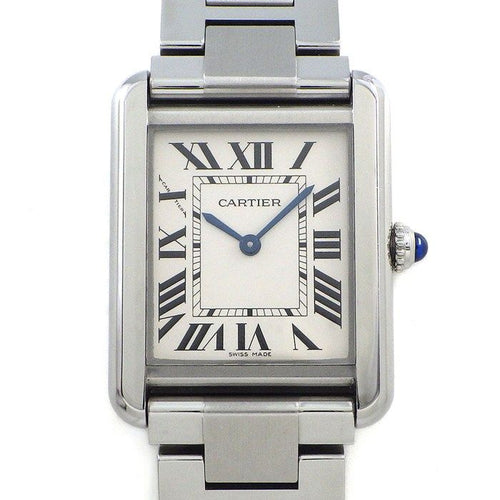 Cartier Watch Tank Solo SM Rectangular Silver Dial SS Quartz Analog