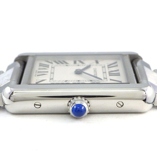 Cartier Watch Tank Solo SM Rectangular Silver Dial SS Quartz Analog — view 2