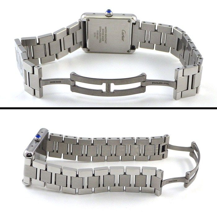 Cartier Watch Tank Solo SM Rectangular Silver Dial SS Quartz Analog — view 3