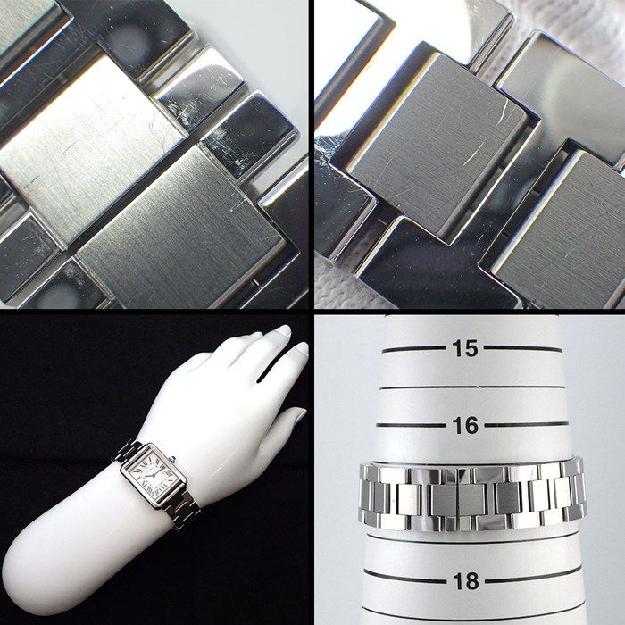 Cartier Watch Tank Solo SM Rectangular Silver Dial SS Quartz Analog — view 9