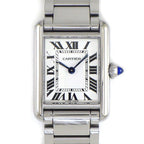 Cartier Watch Tank Must SM Rectangular Silver Dial Roman Index SS Quartz Analog